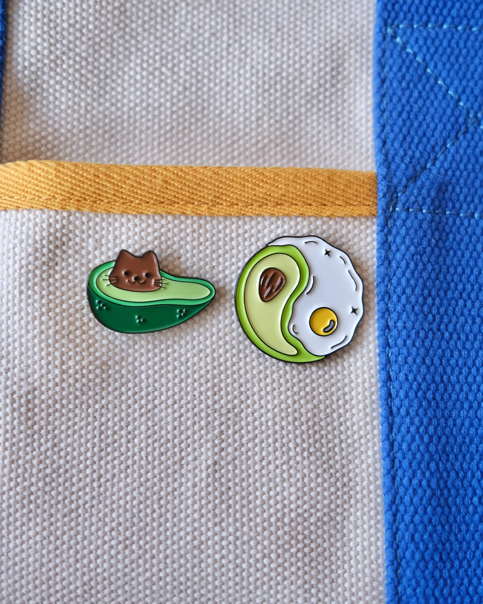 Avocado and Eggs Enamel Pin - Image 3