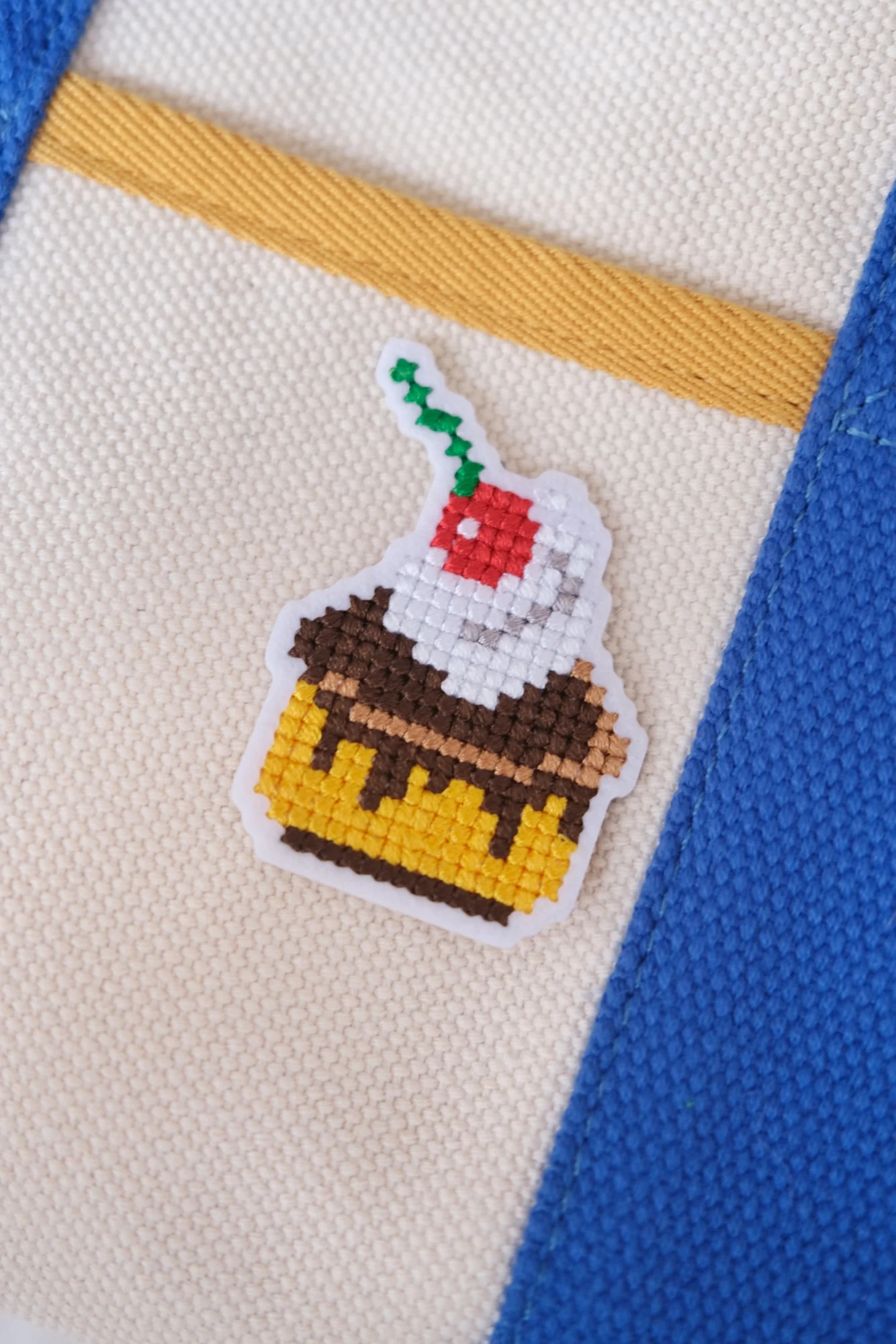 Cross Stitched Cupcake Iron-on Patch - Image 2