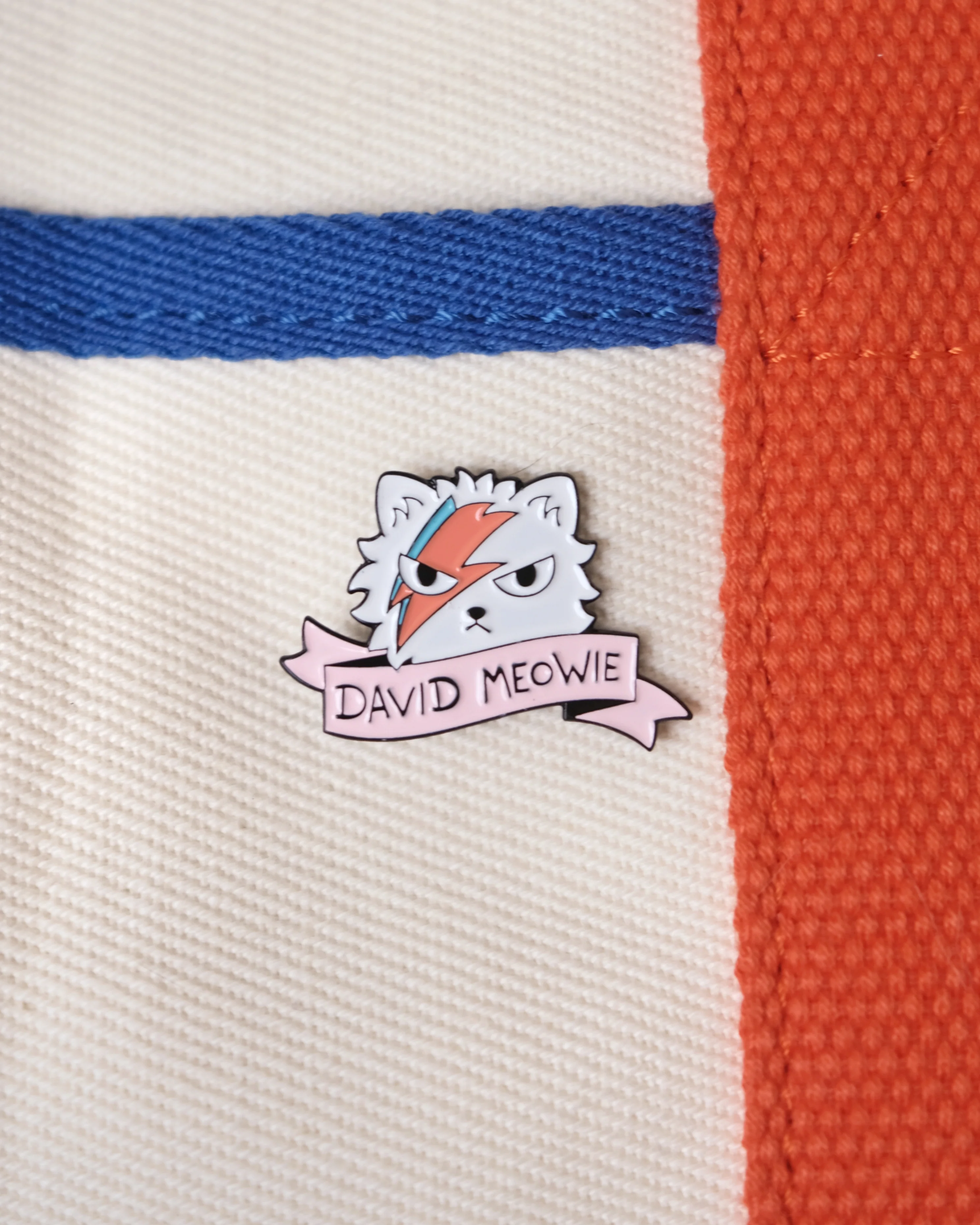 David Meowie Enamel Pin
