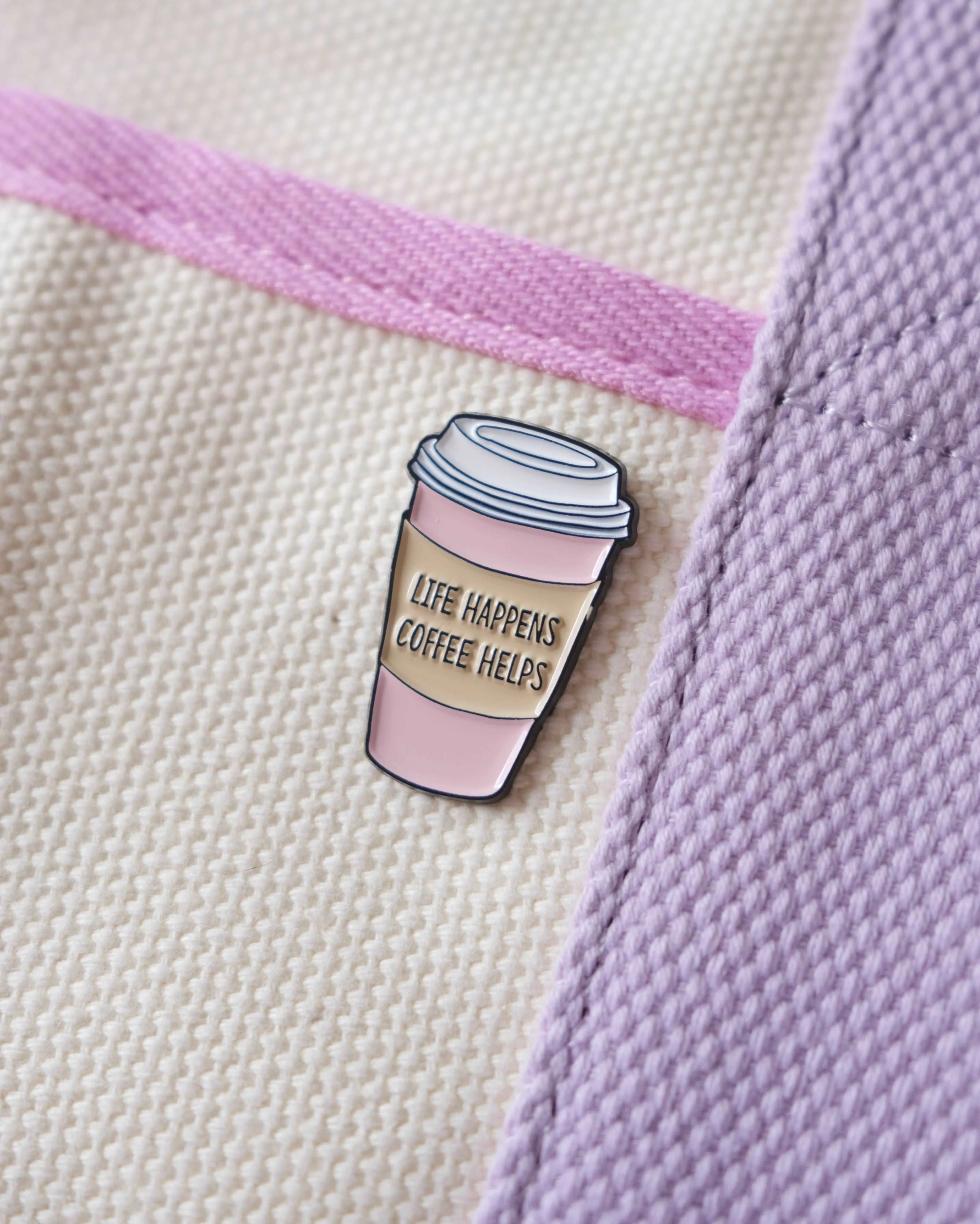 "Life Happens, Coffee Helps" Enamel Pin - Image 5