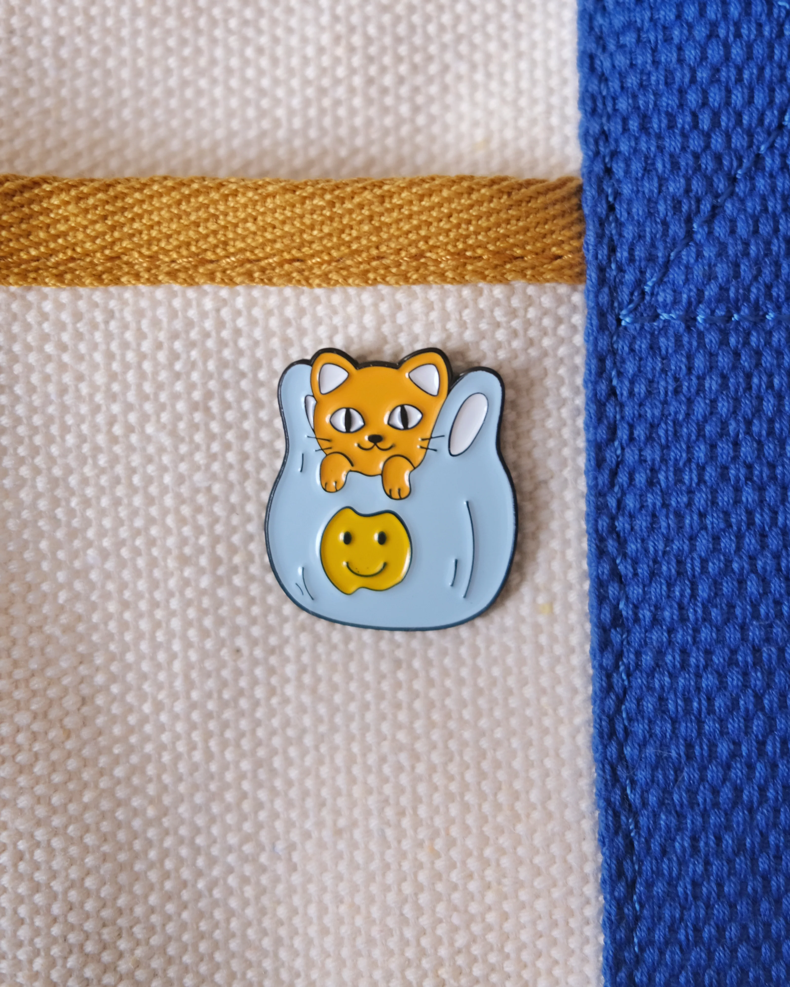 Plastic Bag Cat Enamel Pin - Image 4