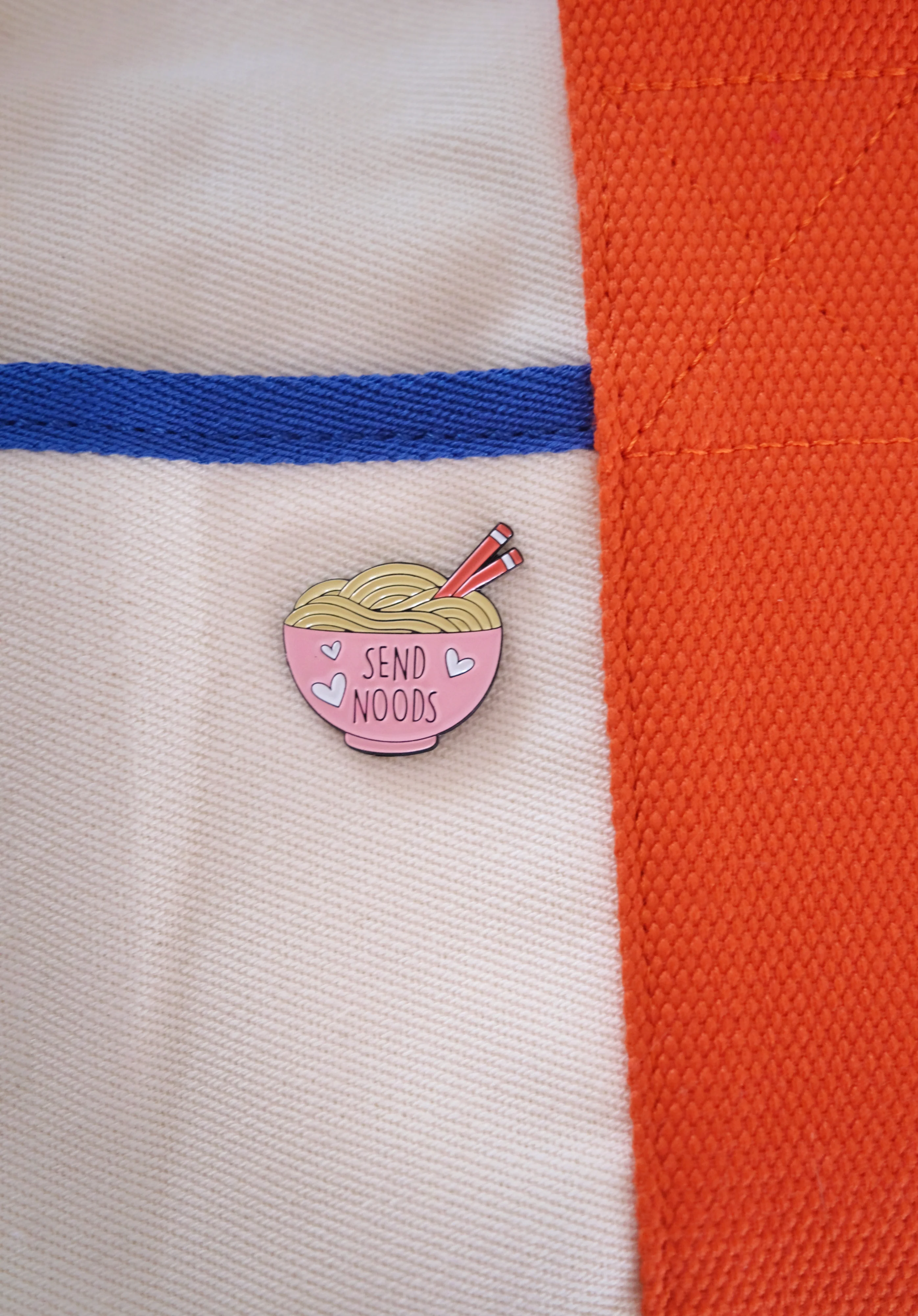 Pink “Send Noods” Enamel Pin - Image 3