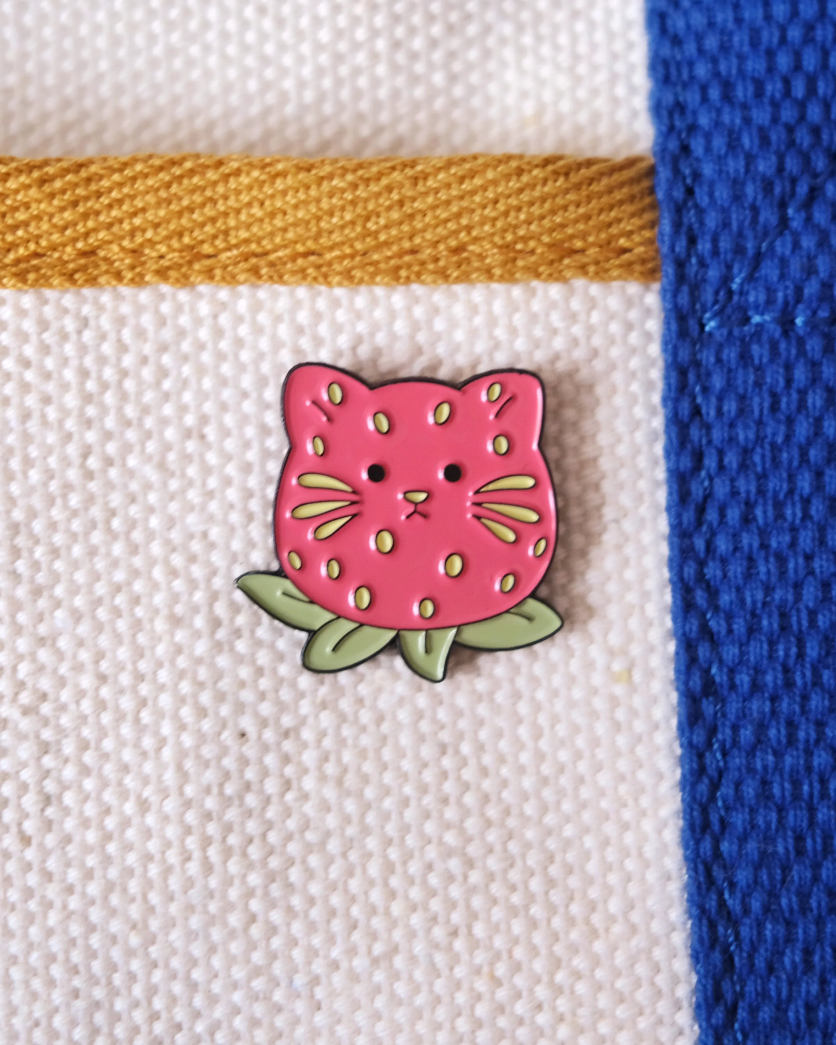 Strawberry Cat Enamel Pin