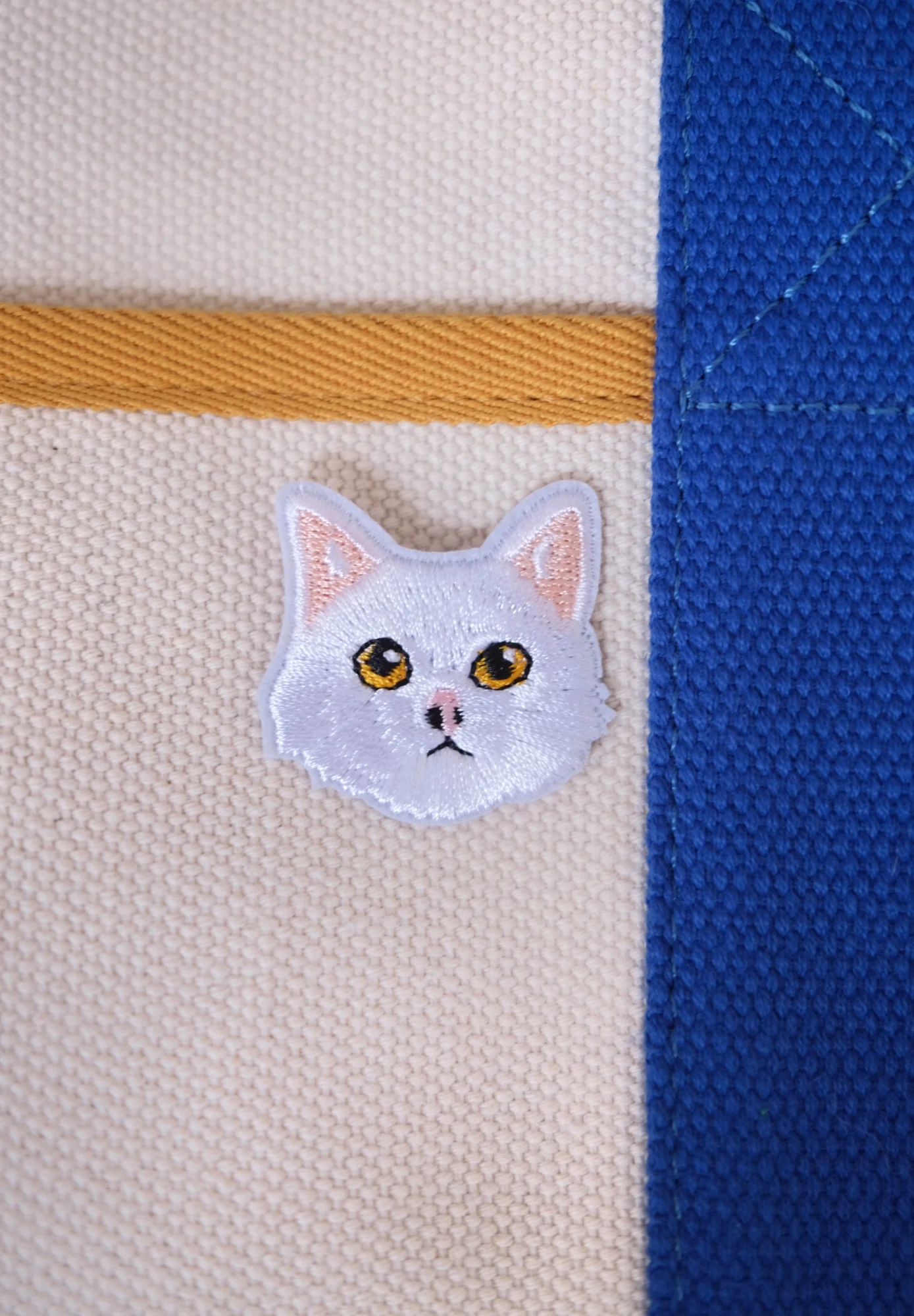 White Cat Iron-on Patch